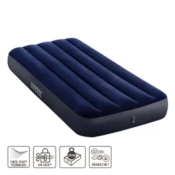 INTEX Pripučiamas čiužinys sunku Šviesos Klasikinis Netikrosios Vieno oro lova pripučiama dvigulė lova, kempingas, mėlyna Spalva