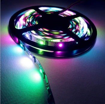 Nemokamas Pristatymas 5M WS2801 RGB LED magic dream spalvos Juostelės šviesos 32Leds/M ne Vandeniui 32ic/led WS2801 Pikselių Juostelės