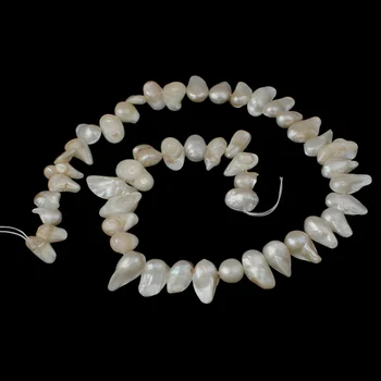 Papuošalų mados natūralus baltas 8-15MM abnormity kultūringas gėlavandenių perlų prarasti karoliukai 14
