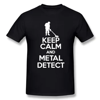 Nusiraminkite METALO Detektorių APTIKTI Juokinga, T-Marškinėliai Vyrams, Drabužiai Atsitiktinis Mados trumpomis Rankovėmis vyriški Marškinėliai Camisetas