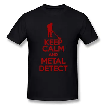 Nusiraminkite METALO Detektorių APTIKTI Juokinga, T-Marškinėliai Vyrams, Drabužiai Atsitiktinis Mados trumpomis Rankovėmis vyriški Marškinėliai Camisetas