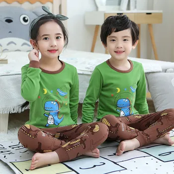 Vaikai Pižama Mergaitėms Dinozauras, Panda Print Pyjama Vaikai Pijamas Infantil Paaugliams Sleepwear Naktį Berniukų Drabužiai 5 7 9 11Years