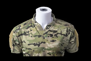 Multicam Kamufliažas Greitai džiūsta V-kaklo Taktinis T-shirt Vasaros vyriškų Lauko Trumpas Rankovės