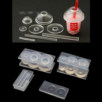 3D Mini Pieno Arbatos Puodelio, Buteliuko UV Dervos, Silikono Formos Miniture Maisto Žaisti Pelėsių Įrankis