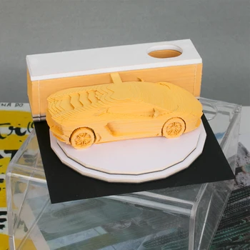 Naujas Dizainas Kūrybingi ir Įdomus Automobilių Pelėsių Popieriaus Iškirpti Layeyed 3D Lipni Pastaba Su Raudona Prabanga Dėžutę
