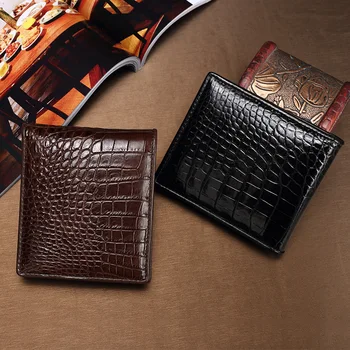 Krokodilo odos mados vyriškos piniginės verslo trumpas multi-card Krokodilas piniginės, vyriškos rankinės Europos stiliaus hombres carteras