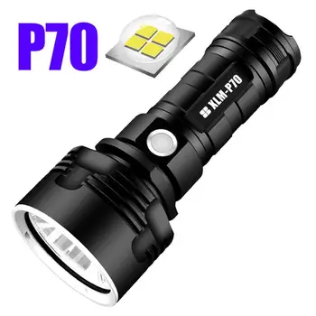 Žibintuvėlis L2 P70 Super Galingas LED Taktinis Žibintuvėlis USB Įkrovimo Vandeniui Lempos Itin Šviesus Kempingas