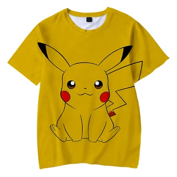 Vaikiški marškinėliai Anime Pikachu Spausdinti mochila Trumpas Rankovės manga Kostiumas Kietas Juokinga Kawaii Mielas Tshirts Harajuku Atsitiktinis marškinėliai