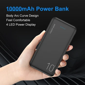 FLOVEME 10000mAh Mini Galios Banko Nešiojamų Greita Įkrovimo Dual USB Slim Powerbank Išorės Baterija Bankas iPhone Xiaomi MI9