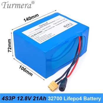 Turmera 4S3P 12.8 V 21Ah 32700 Lifepo4 Baterija 4S 40A 100A Subalansuotas BMS Elektros Valtis ir Nepertraukiamo Maitinimo šaltinis 12V