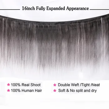 Halo Lady Grožio 3Pcs Daug Brazilijos Tiesūs Plaukai Ryšulių, Žmogaus Plaukų Audžia 20 22 24 colių, Ne Remy Plaukų priauginimas 1B