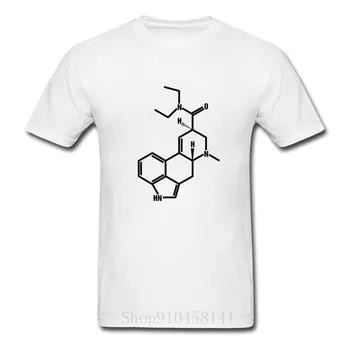 Spalvinga LSD Rūgšties Molekulės Psichodelinio Chemija, vyriški T-Shirt Originalus prekių Lauko Drabužių Šukuotos Medvilnės Marškinėliai Topai Marškinėlius