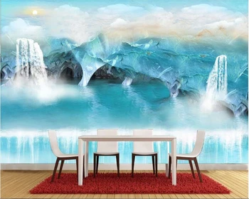 Beibehang 3d stereo tapetai kraštovaizdžio marina reef urvas tapetai, vaikų kambarys freskos fone sienos sienos dokumentų namų dekoro