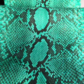 Aukštos kokybės didelio dydžio žalios spalvos, originali gyvatės odos pobūdžio odos visai gabalas amatų medžiagos, piniginės rankinės apdaila