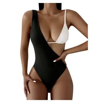 2021 Naujausias Vasarą Moterys Juoda Balta Trijų dalių Bikini Komplektas, Push-Up Brazilijos maudymosi Kostiumėliai Paplūdimio maudymosi kostiumėlį maillot de bain femme