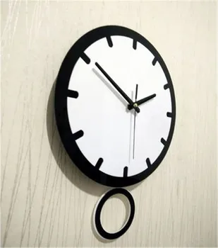 Šiuolaikinės Kūrybos Sūpynės Sieninis Laikrodis Švytuoklinis Juodas Rėmelis Paprasta Mados Asmenybės Išjungti Kvarciniai Laikrodžiai Kambarį Namo Apdaila