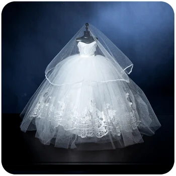 2020 Nuotaka Lėlės Drabužius, Rankų Darbo Mini Vestuvių Suknelė Kūrybingi Gimtadienio, Vestuvių Dovanos Lady Vestuvių Suknelė Modelis, Namų Puošybai