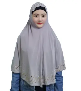 Musulmonų Moterų Maldos Hijab Šalikas Islamo Orinės Vienas Gabalas Amira Khimar Kalnų Krištolas Minkštas Galvos Wrap Niquabs Pilnas Draudimas Skarelės
