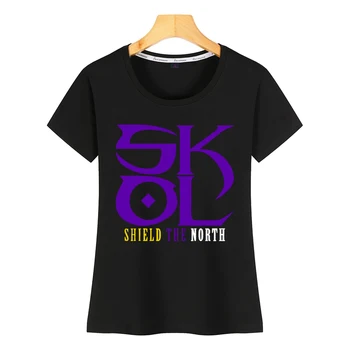 Topai Marškinėliai Moterims Skol Vikingai Shield Šiaurės Pasveikinti Giesmė 