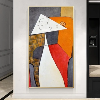 Abstrakti Aliejus, Drobė Meno Tapybos ant Picasso Garsaus Reprodukcijos, Plakatai ir Abstraktus Sienos Menas Spausdinti Gyvenimo Kambario Dekoro