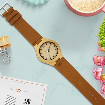 Bambuko Medienos Žiūrėti Moterų laikrodžiai ponios laikrodis odos watchband Laikrodis Prabangos Prekės relogio femininos 2020 Kvarco Žiūrėti