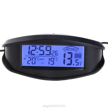 Skaitmeninis Automobilį ir Lauko Termometras Voltmeter Laiko Laikrodis, Signalizacijos, Apšvietimas EC98 D14-20 Dropshipping