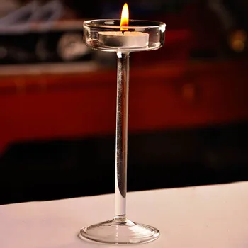 Europos Didelė Žvakidė Stiklo, Žvakių Laikiklis Romantiška Vakarienė Dekoro C66
