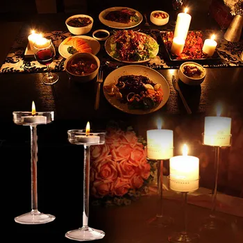 Europos Didelė Žvakidė Stiklo, Žvakių Laikiklis Romantiška Vakarienė Dekoro C66