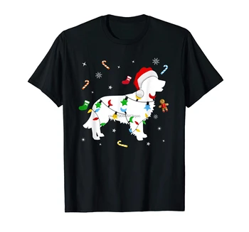 Šunų Mylėtojas T-Shirt-Vyrų Retriveris Dovana Mielas Kalėdų Žiburiai Golden T-Shirt-Black
