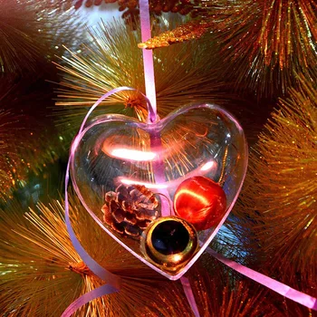 Naujųjų Metų 2021 Kalėdų Kamuoliukus Širdies Formos 10 VNT Skaidraus Atviro Plastiko, skaidraus Akrilo Pildomus Kamuolys Kalėdų Dekoro Namai 
