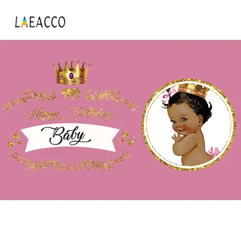 Laeacco Princas, Princesė Gimtadienio Kūdikio Dušas Šalis, Aukso Karūna Individualų Reklama Portretas Fone Fotografijos Fonas