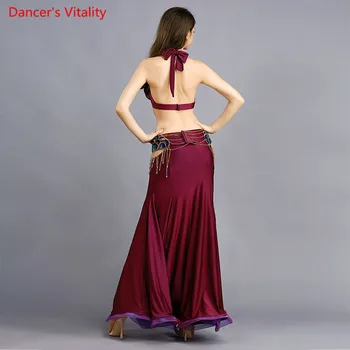 Nauja seksuali šokių rytų rodikliai rodo, moterų suknelė konkurencijos 3 dalių rinkinys S,M,L, Stiliaus Dėvėti mėlynos,raudonos, oda
