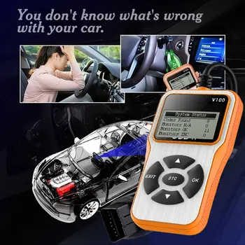 OBD2 OBD Skaneris Automobilių Gedimų Diagnostikos Įrankis V100 Automobilių Variklių Gedimų Detektorius KLAIDOS Kodas Reader