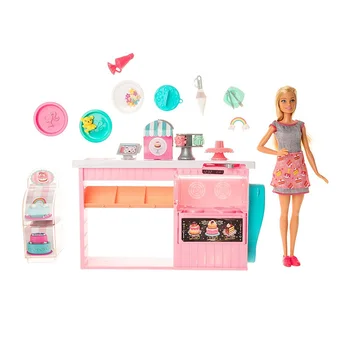 30cm Originalias Barbie Lėlė Barbė Tortas Dekoravimo Playset su Barbie Tešlos Kepkite Virtuvės Reikmenys Žaislas Kalėdų Gif GFP59