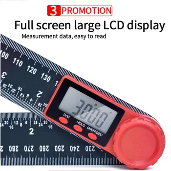 360 Laipsnių LCD Ekranas Anglies Pluošto Skaitmeninis Kampas Valdovas Inclinometer Elektronų Goniometer Matlankis Kampo Ieškiklis Matuoklis