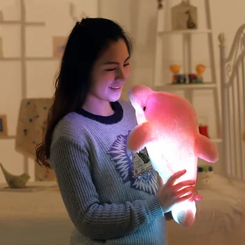 32cm Kūrybos Šviesos Delfinų Pliušinis Lėlės Šviečia LED Pagalvė Pagalvėlės Mielas Delfinų Įdaryti Pliušinis Lėlės Girl Gimtadienio Dovana