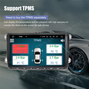 360 Kameros 4+64 Android 10.0 Multimedijos grotuvo Volkswagen Serijos Universalus Radijo Garsas Stereo GPS Navigacijos Galvos Auto Vienetas