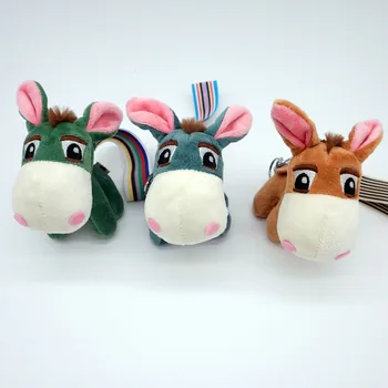 Naujas Pompom Žaislai Key chain Pliušas Gyvūnams Minkštas Kūdikio Vaikams Žaislai Vaikams Mergaitės Berniukai Kawaii Mini Donkey Pakabukas Keychain Papuošalai