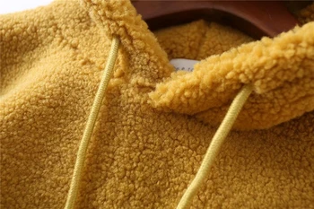LUNDUNSHIJIA Avių Vilnos Sweatershirts 2018 M. Žiemos Šiltas Negabaritinių Puloveriai) su ilgomis Rankovėmis Avių Vilnos Hoodies Sweatershirts
