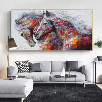 Pentium arklių dekoratyvinis dažymas modernus minimalistinio gyvūnų tyrimas kambarį naktiniai tapyba, drobės tapybai