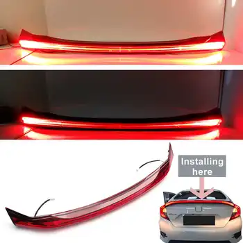Automobilių Stiliaus LED ABS Spoileris Su Galiniai Stabdžių Žibintas užpakalinis Žibintas Kamieno Led Priedai Honda Pilietinio 2016-2017