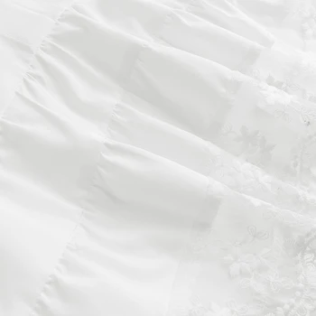 Nėriniai Kratinys Suknelė ZANZEA 2021 Elegantiškas Moterų Vasaros Sundress Blyksnius Rankovės Midi Vestidos Moterų Atsitiktinis Balti Marškiniai Chalatas, Femme