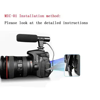 MIC-01 SLR Camera Mikrofonas, Vaizdo Kamera, Stereo Įrašymo Mic už DV Skaitmeninės Kameros, vaizdo Kameros profesinės microfono