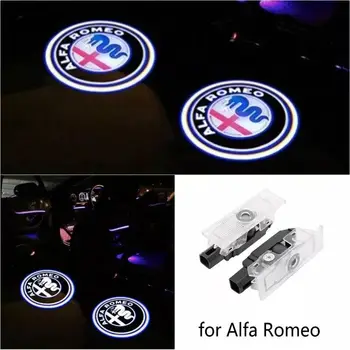 Už Alfa Romeo 159 LED Automobilio Duris Sveiki atvykę Šviesos Logotipas Projektorius skirtas Alfa Romeo 147 156 Giulietta Giulia Mito Stelvio Brera Spider