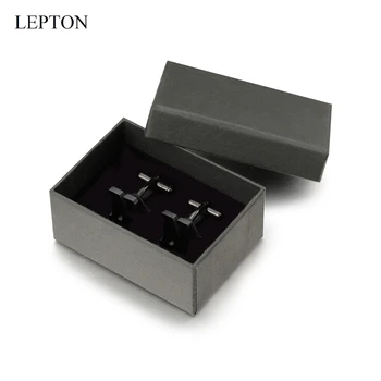 Lepton Nerūdijančio plieno Raides N rankogalių segtukai už Mens Black & Sidabro Spalvos Raštais N abėcėlės Rankogalių segtukai Vyrų Marškinių Rankogaliai Mygtuką