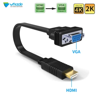 HD 1080P 4K HDMI Male VGA Famale Adapteris Skaitmeninio-Analoginio Keitiklio Kabelį, Nešiojamas PC Kompiuterių Priedai TV Box