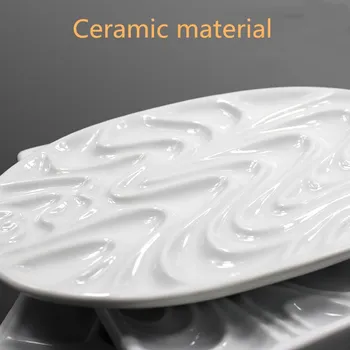 Keramikos stačiakampio formos paletės, akvarelės vandens čiurlenimu banga paletės, akvarelės Kinų tapybos balto porceliano paletė