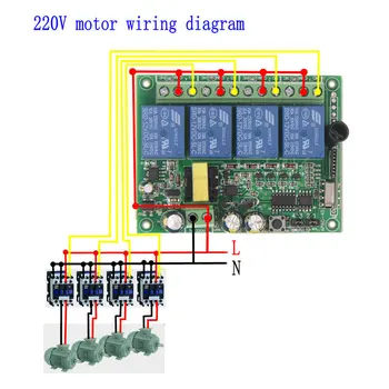 AC 220V 10A 4 CH 4CH RF Belaidžio Nuotolinio Valdymo pulto LED šviesų Sistema Imtuvas,315 / 433 MHz