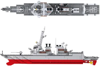 615 vienetų, kaminai, modeliavimo Statybos Rinkiniai laivas, Eskadrinis minininkas, plytos žaislai suderinamas su lego Armijos žaislai berniukas laivo Modelio blokai 0390