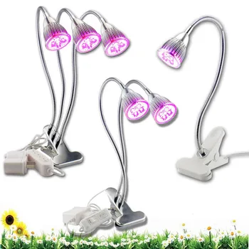 3 Tipų Kambarinių Gėlių LED Gooseneck Augalų Auga Lemputės Šiltnamio efektą sukeliančių Augimą Vienas/Du/Trys Lempos Apšvietimo 360 Stalas Įrašą Turėtojas